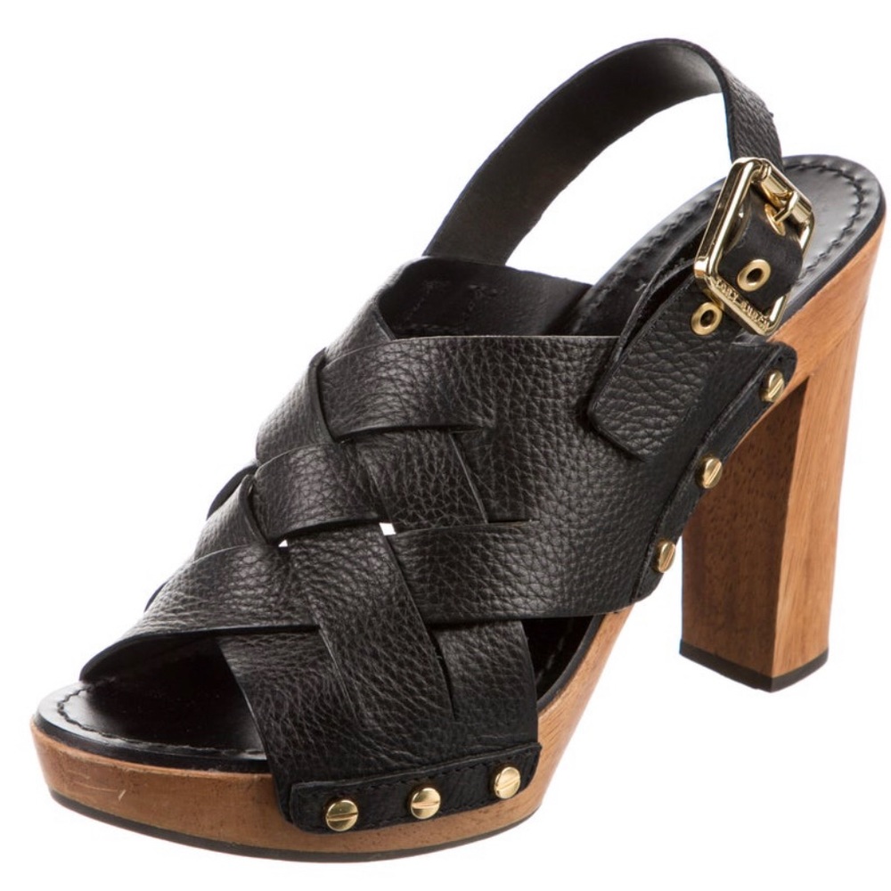 Tory Burch Jodie black leather heel size 6.5